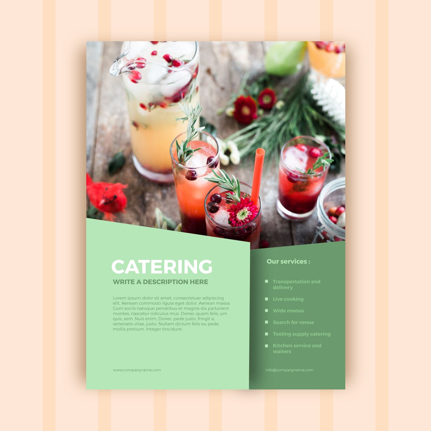 Cartes des boissons, flyers ou affiches